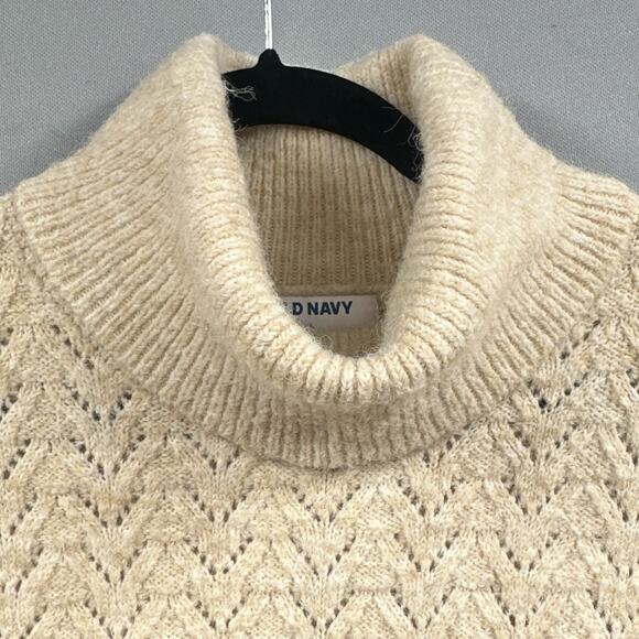 Old Navy Sweater L Turtleneck Knit Cozy Warm Soft Cream Neutral Capsule Preppy - Picture 5 of 14